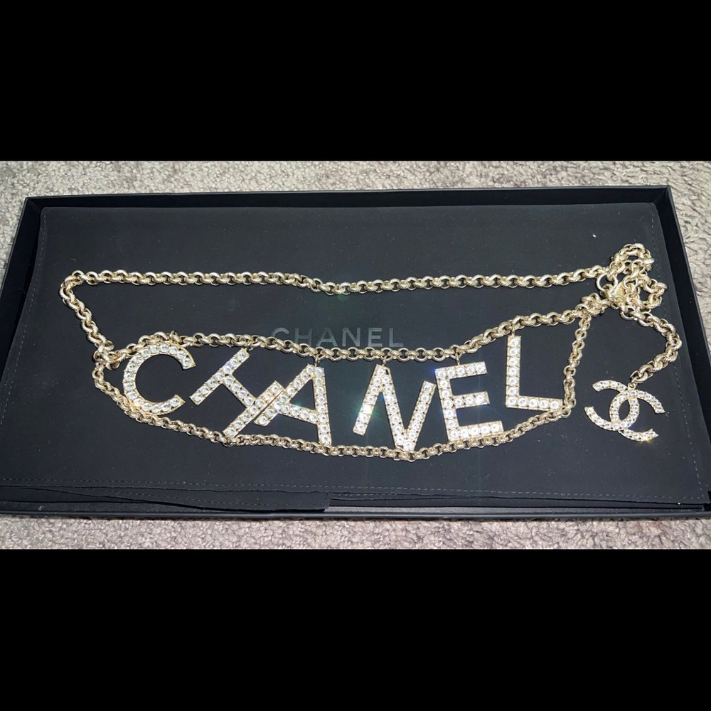 Chanel chain crystal belt (price is firm!)